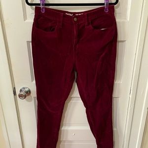 Red Velvet High Waisted Skinny Jeans